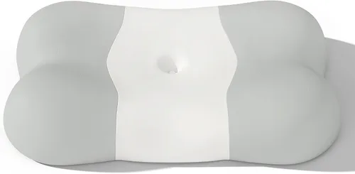 Vista 6 de Almohada cervical de espuma viscoelástica, soporte ergonómico de contorno para aliviar el dolor de cuello Azul y blanco