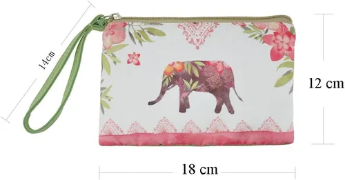 Vista 4 de Rantanto - Monedero, bolsa de lona con asa para maquillaje o celular), BG0003