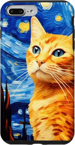 Vista 12 de Orange Tabby Cat Starry Night Vincent Van Gogh - Carcasa para iPhone 17