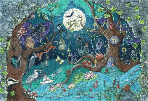 Vista 2 de Ravensburger Fantasy Forest - Rompecabezas de madera vibrante de 500 piezas Diversión para reducir el estrés Materiales ecológicos Certificado