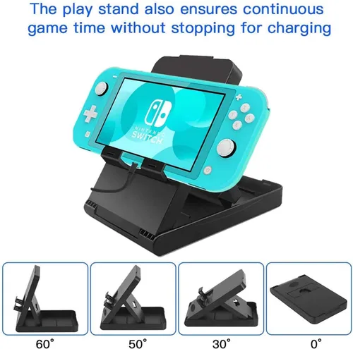 Vista 4 de Kit de accesorios para Nintendo Switch Lite Paquete de accesorios YOOWA con funda de transporte funda protectora paquete de 2 protectores