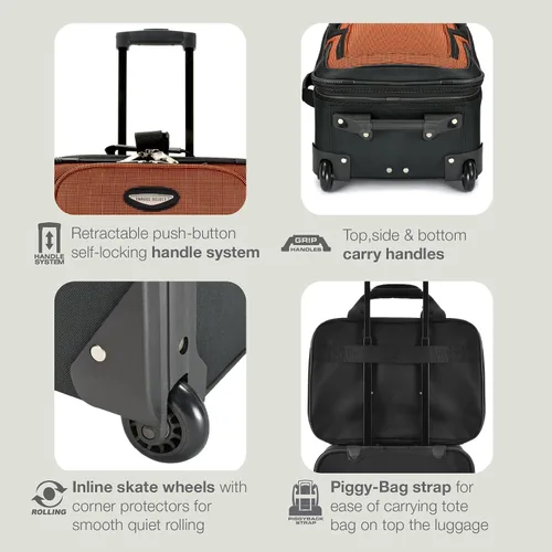 Vista 6 de Travel Select Amsterdam Equipaje vertical ampliable rodable, Borgoña
