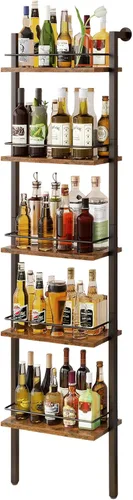 Vista 11 de YMYNY 5-Tier Wall Mounted Wine Racks 16.93x7.87x69.68"White & Gold White With Gold