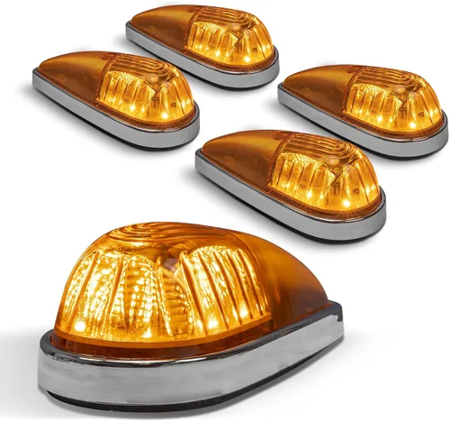 Vista 10 de TRUE MODS - Kit de luces LED ámbar para cabina de lágrima [base negra] [DOT FMVSS 108] [SAE P2PC] [ajuste universal] luces de lágrima para camión