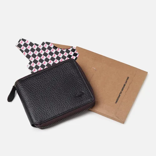Vista 7 de Alphahide Cartera con bloqueo RFID para hombre piel de vaca auténtica con cremallera doble para padres