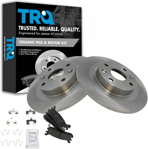 Vista 142 de TRQ Juego de pastillas de freno y rotor de cerámica trasera compatible con Honda Accord V6 1998-02 3.0L con frenos de disco traseros 02-06 Acura RSX