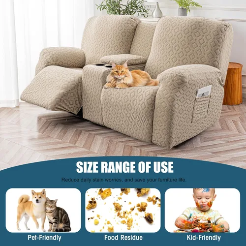 Vista 75 de Gennia Funda Impermeable para Silla Reclinable, Fundas Elásticas para Sofá Reclinable con Bolsillos, Fundas Lavables para Silla Reclinable Lazy Boy