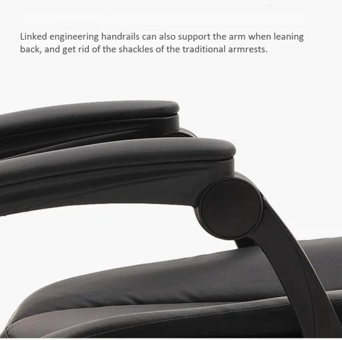 Vista 4 de Ergonomic High Back Bonded Leather Executive Chair with Flip Up Arms and Lumbar Support, Black(Style 1)