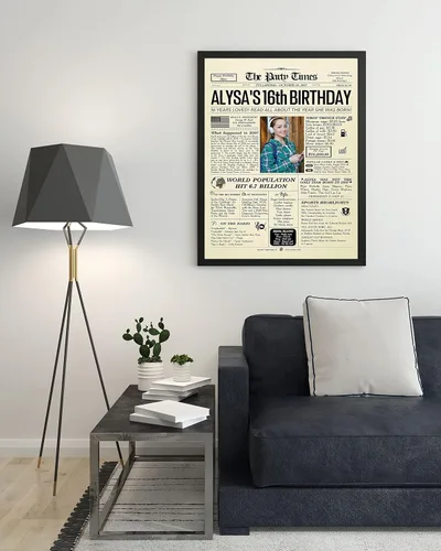Vista 4 de Decoraciones de fiesta de cumpleaños de 16 años, póster de feliz cumpleaños 16, regalo de 16 años para él, ella, niño, niña, decoración divertida