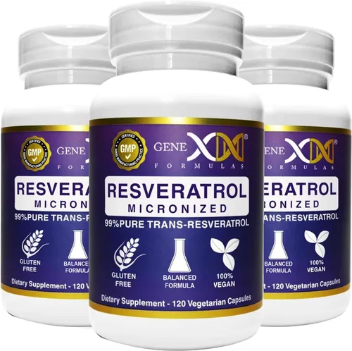 Vista 2 de Genex Formulas 99% puro Trans Resveratrol 1000mg Suplemento de dosis, 120