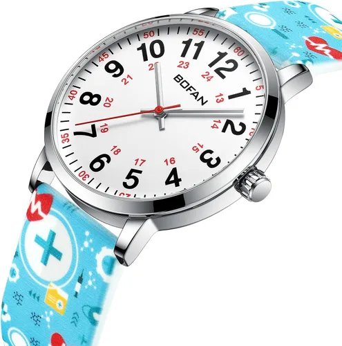 Vista 2 de BOFAN Reloj de enfermera para enfermeras profesionales médicos estudiantes médicos con varios colores médicos esfera fácil de leer segunda mano
