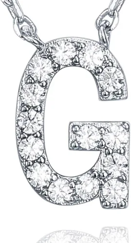 Vista 73 de PAVOI 14K White Gold Plated Cubic Zirconia Initial Necklace Letter Dainty Necklaces for Women