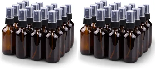 Vista 19 de Botella con atomizador, botellas de spray de vidrio de niebla fina de 2 onzas, recipientes de líquido recargables pequeños para regar la limpieza