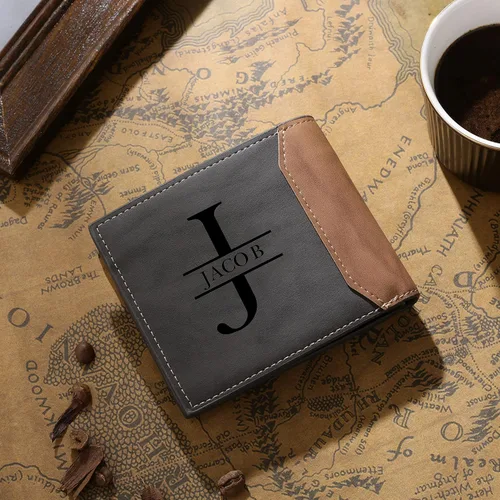 Vista 6 de Regalos para hombres, carteras personalizadas con foto para hombres, carteras con foto grabada y nombre inicial para hombres, regalos personalizados