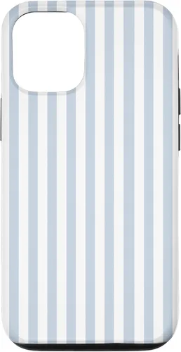 Vista 28 de Funda con patrón geométrico de rayas blancas y azul claro para iPhone 17