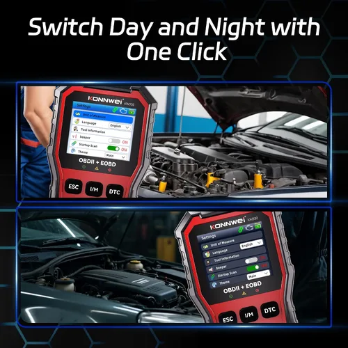 Vista 6 de KONNWEI Herramienta de diagnóstico del escáner OBD2 KW330, lector de código del motor con prueba de voltaje de la batería, corriente de datos