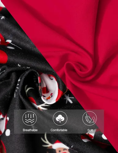 Vista 12 de Conjunto de 3 piezas de pantalones de Navidad para niñas pequeñas, diseño de ciervo y manga larga, regalos de Navidad para niñas