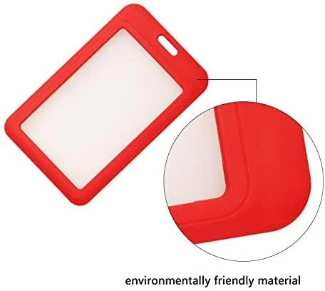 Vista 5 de Estuche protector de plástico vertical negro duro con ventana transparente con cordón desmontable para tarjetas de identificación de oficina