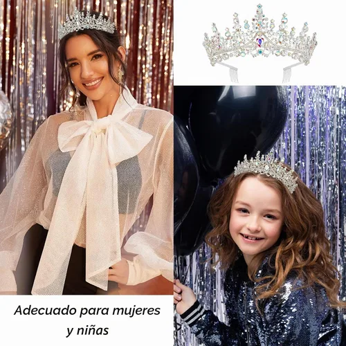 Vista 3 de VELSCRUN Coronas de Tiara de Cumpleaños para Mujeres y Niñas Es Mi Cumpleaños Banda Princesa Reina Accesorios para el Cabello de Feliz Cumpleaños AB