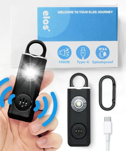 Vista 10 de Alarma de seguridad personal para mujeres, hombres y niños, alarma personal para viajes, segura e impermeable, llavero de autodefensa para mujeres