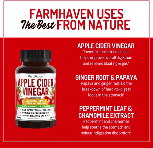 Vista 6 de FarmHaven Cápsulas de cardo mariano orgánico USDA y cápsulas de vinagre de sidra de manzana