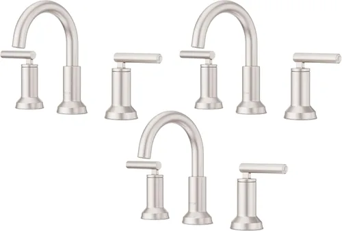 Vista 19 de Grifo para lavabo de baño Pfister Capistrano, 8 pulgadas de separación amplia, 2 manijas, 3 orificios, certificado NSF, acabado negro mate Spot Spot
