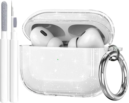 Vista 9 de Compatible con Airpods Pro 3 Funda transparente con bloqueo para teléfono, suave TPU magnético bloqueo automático Apple AirPods Pro de tercera