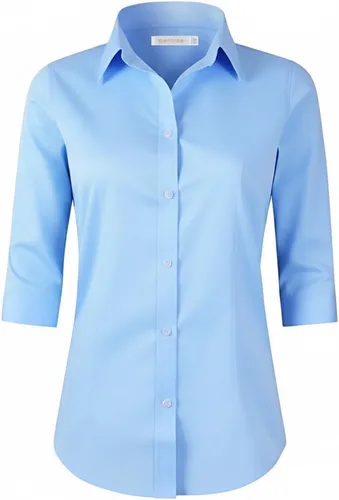 Vista 10 de Beninos Camisa de manga 3/4 para mujer, ropa de trabajo formal, color blanco