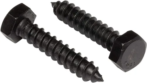 Vista 9 de Pernos de rezago hexagonales de acero inoxidable de 1/4" x 1-1/2" (25 piezas) Oxidado negro en EE.UU. por Makers Bolt