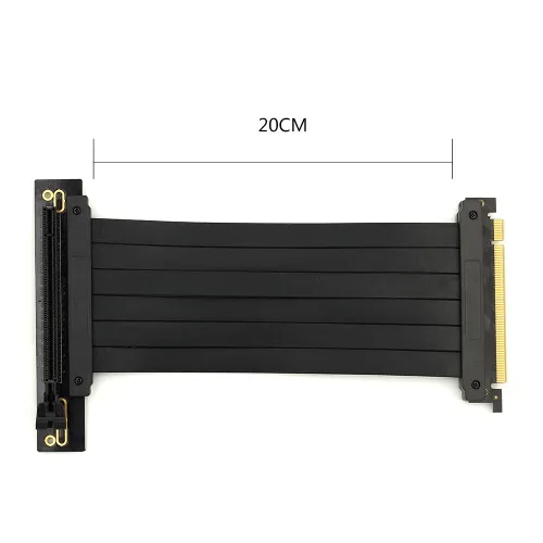 Vista 2 de Cable vertical PCIe 3.0 x16 de 7.9 in, tarjeta de extensión PCI-E de ángulo recto de 90 grados para montaje vertical GPU, extensor de tarjeta