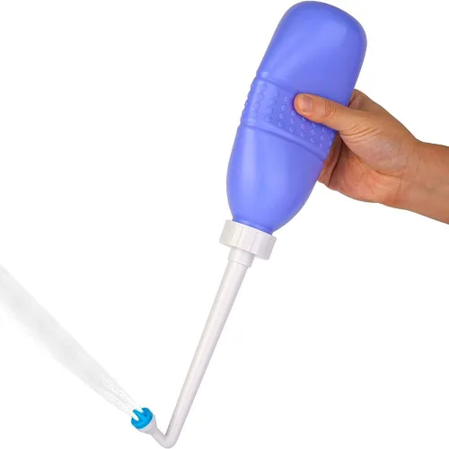 Vista 6 de Botella de bidé portátil para viajes, cuidado de higiene personal, bidé manual (11 pulgadas)