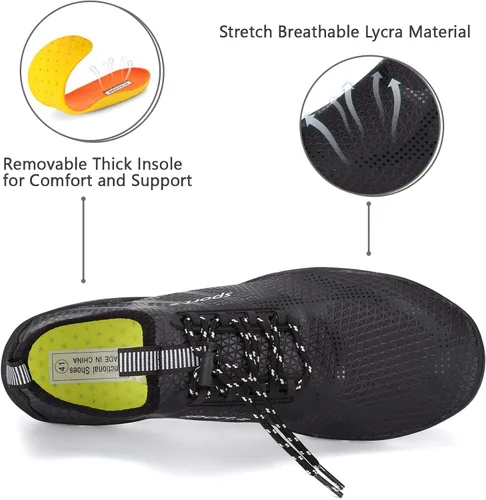 Vista 2 de WateLves - Zapatos de agua para hombres y mujeres, para natación, para la playa, la piscina, surfear, hacer yoga o aeróbics acuático, calcetines