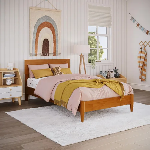 Vista 22 de AFI, Aria - Cama de plataforma moderna de perfil bajo de madera maciza, tamaño individual, color espresso