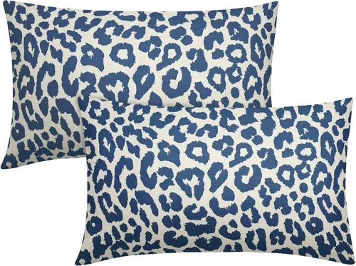 Vista 64 de Juego de 2 fundas de almohada con estampado de leopardo negro de 16 x 16 pulgadas, diseño de animal de guepardo, chinoiserie, fundas de almohada