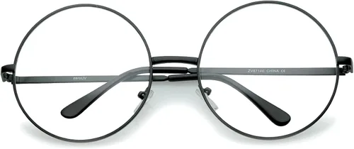 Vista 7 de zeroUV Gafas grandes de gran tamaño con marco de metal transparente y círculo redondo