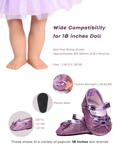 Vista 6 de Zapatos de muñeca de 18 pulgadas - 7 pares con caja de regalo