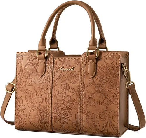 Vista 11 de LOVEVOOK Bolso para mujer, bolso de hombro vintage de cuero, pequeño bolso bandolera para damas, bolso de mano con asa superior y bandolera