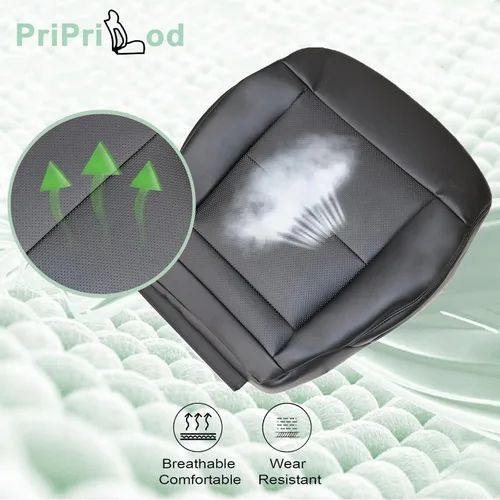 Vista 5 de Priprilod Funda de asiento de cuero negro para lado del conductor, parte inferior, de repuesto, compatible con Mercedes Benz E350 E550, modelo 2010