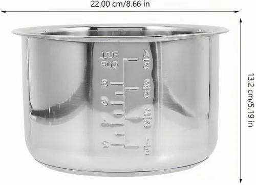 Vista 5 de Olla a presión eléctrica de repuesto para olla interior de cocina, olla interior antiadherente de acero inoxidable de 4.2 cuartos de galón, repuesto