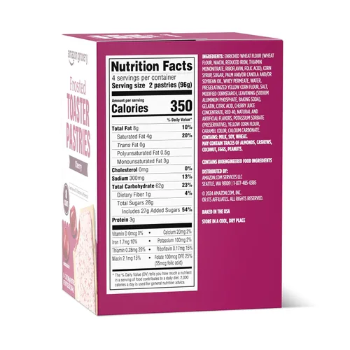 Vista 2 de Amazon Grocery, Repostería para tostador glaseada, Cereza, 13.5 Oz, 8 unidades (anteriormente Amazon Fresh, el empaque puede variar)