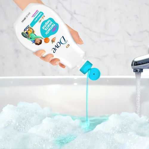Vista 5 de Dove Kids Care - Baño de burbujas para niños, fórmula hipoalergénica de algodón de azúcar, 20 onzas