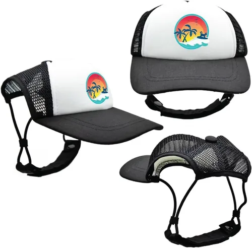 Vista 54 de Sunset Collection, sombreros de camionero de PupLid para perros (XXS) Protección solar elegante de alta calidad para el perro moderno, ajustable