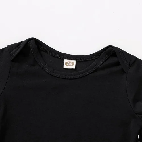 Vista 5 de YOUNGER TREE Conjunto de ropa de invierno para bebés y niñas pequeñas, con capucha de murciélago negro, con bolsillo y cremallera