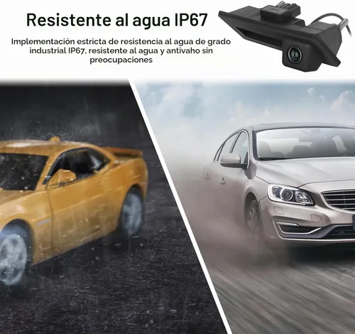 Vista 3 de 170 ° Cámara de respaldo con mango de coche HD impermeable cámara de visión trasera visión nocturna asistencia de estacionamiento inversa para Audi