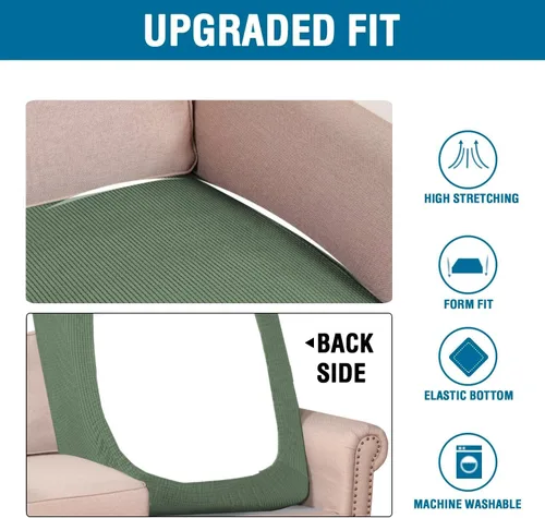 Vista 540 de H.VERSAILTEX Fundas de Cojín de Asiento Individuales Super Elásticas Fundas de Sofá Fundas de Cojín de Sofá Fundas Deslizables Juegos Tela de Sarga