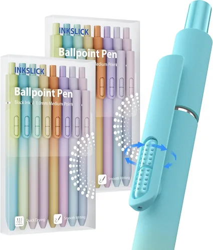 Vista 12 de 16 bolígrafos negros - bolígrafos de bola de punta media de 1.0 mm Bolígrafo retráctil de escritura suave para enfermeras, hombres, mujeres