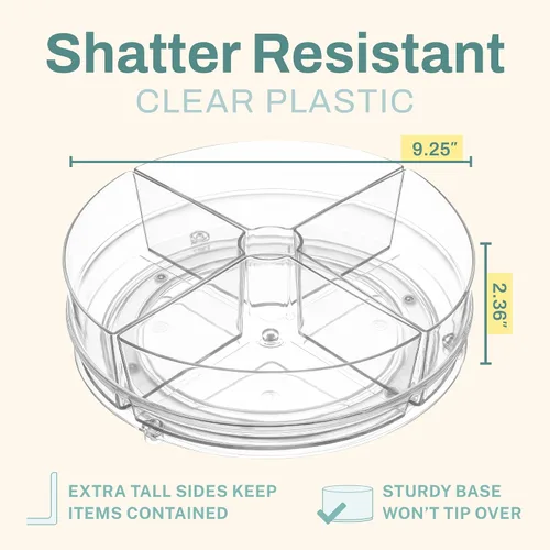 Vista 3 de Recipiente giratorio de plástico redondo Home Intuition Lazy Susan para almacenamiento de alimentos para cocina