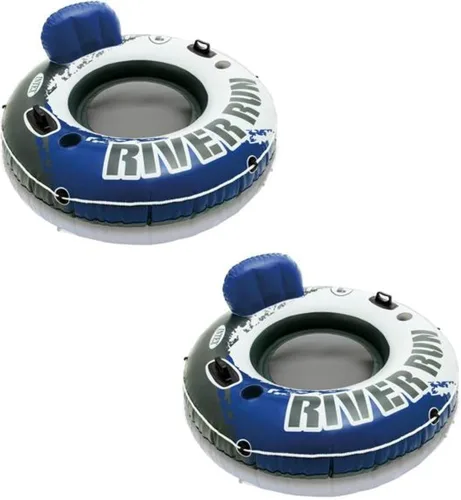 Vista 13 de INTEX 58825EP River Run 1 Salón flotante inflable: respaldo cómodo - portavasos integrados - Asas de agarre duraderas - Cuerda de agarre completa