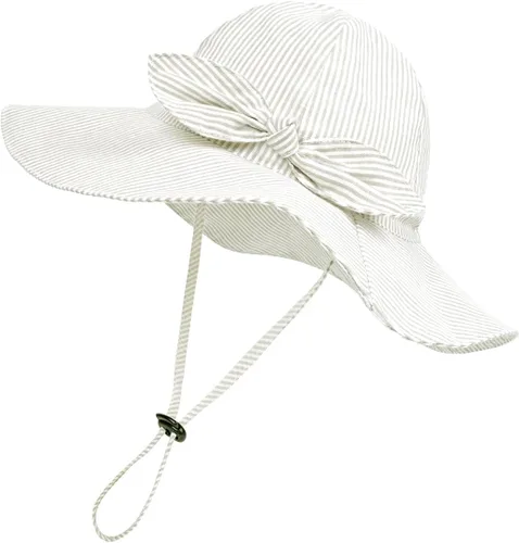 Vista 27 de Toddler Kids Baby Girl Sun Hat Floppy Cotton Summer Hat 50+ SPF Protective 04/Flor/Blanco