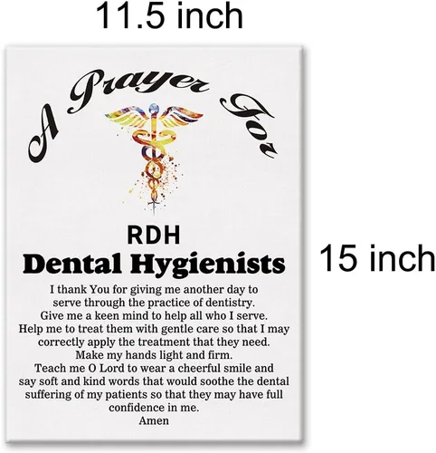 Vista 2 de LEXSIVO Lienzo de oración de un higienista dental para decoración de pared para el hogar, higienistas dentales, pintura de regalo, 11.5 x 15